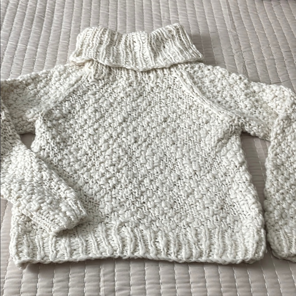 Vivienne Tam Cream Knit Turtleneck Sweater